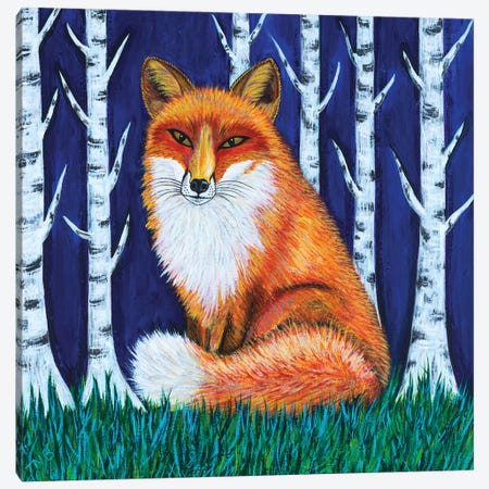 Winter Fox Canvas Print #TBH109} by Teal Buehler Canvas Art