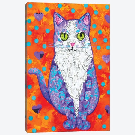 Purple Cat Canvas Print #TBH114} by Teal Buehler Canvas Artwork