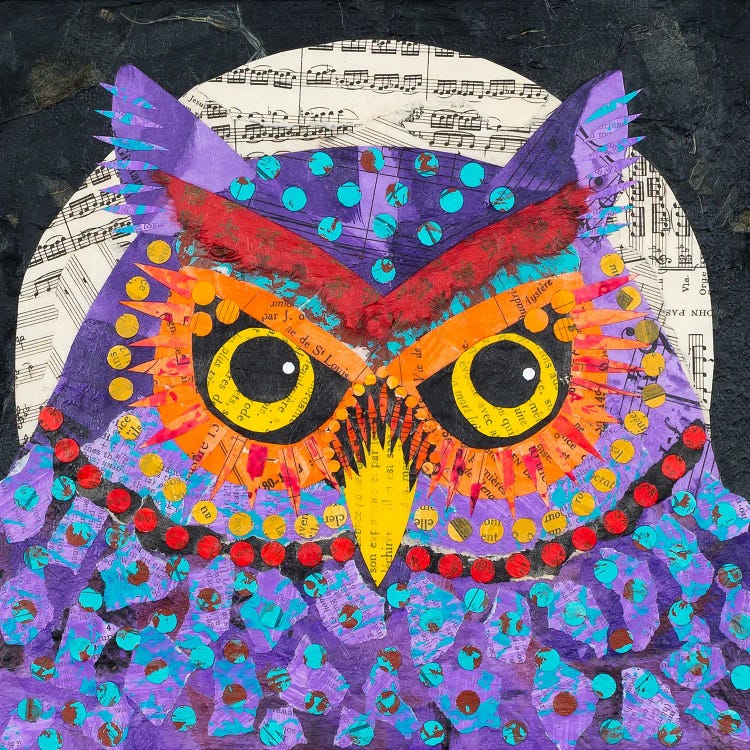 Purple Owl by Teal Buehler wall art