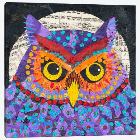 Purple Owl Canvas Print #TBH119} by Teal Buehler Canvas Print