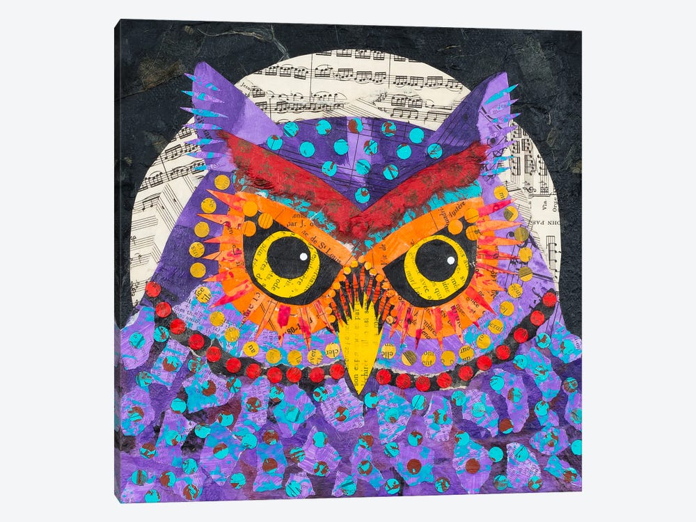 Purple Owl by Teal Buehler 1-piece Canvas Print