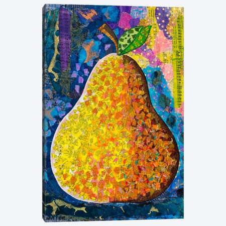 Musical Pear Canvas Print #TBH120} by Teal Buehler Canvas Wall Art