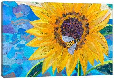 Sunflower Canvas Art Print - Teal Buehler