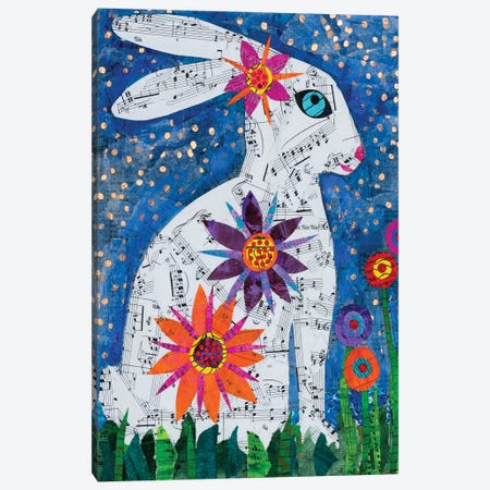 Flower Rabbit Canvas Print #TBH126} by Teal Buehler Canvas Print