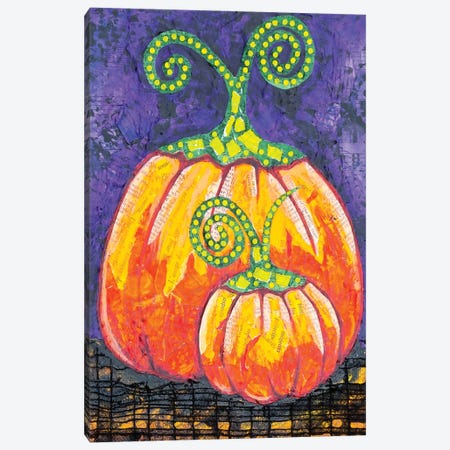 Pumpkins Canvas Print #TBH129} by Teal Buehler Canvas Artwork