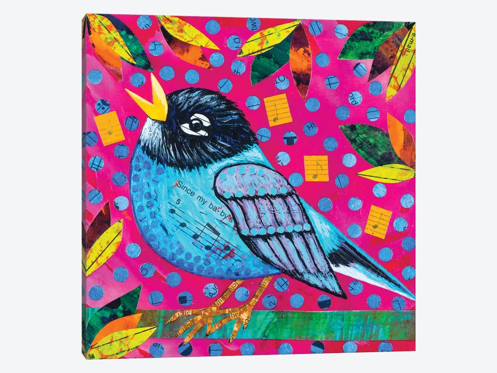 Blue Robin by Teal Buehler 1-piece Canvas Art