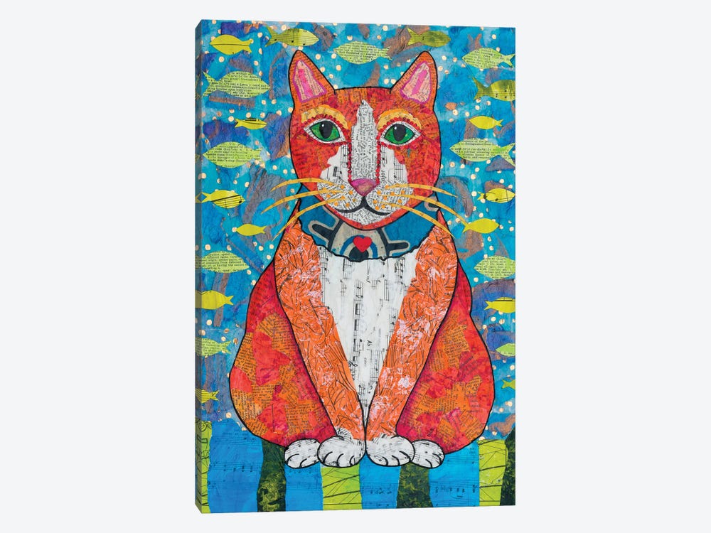Tangerine Cat by Teal Buehler 1-piece Canvas Wall Art
