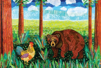 The Secret Spot Of Chicken And Bear by Teal Buehler canvas print