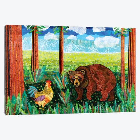 The Secret Spot Of Chicken And Bear Canvas Print #TBH136} by Teal Buehler Canvas Artwork