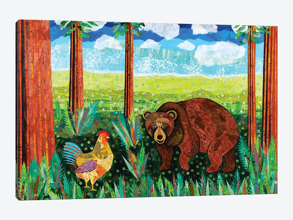 The Secret Spot Of Chicken And Bear by Teal Buehler 1-piece Canvas Artwork