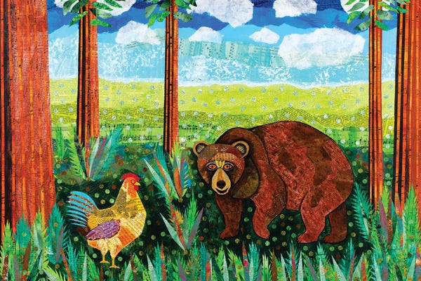Chickens & Roosters: The Secret Spot Of Chicken And Bear by Teal Buehler