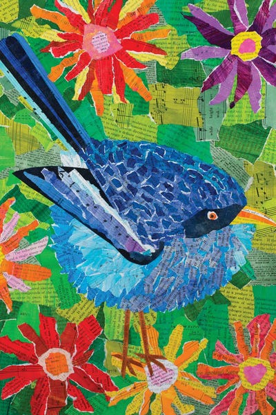 Teal Buehler: Bluebird In The Flowers by Teal Buehler