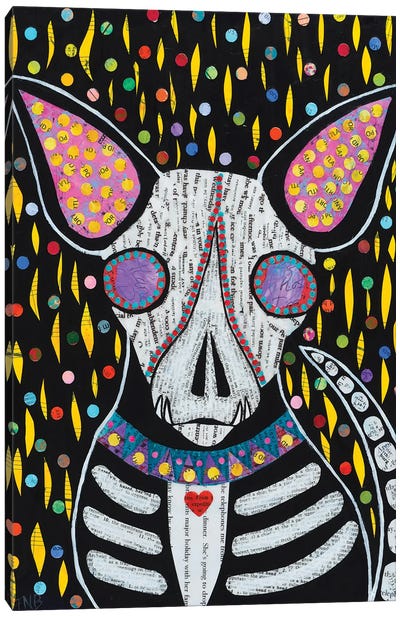 Chihuahua Love Canvas Art Print - Día de los Muertos Art