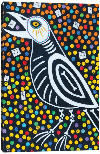 Crow Song Canvas Art Print - Día de los Muertos Art