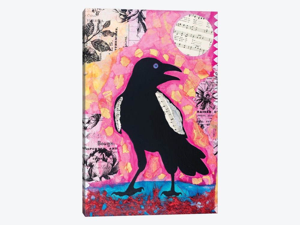 Crow Tunes by Teal Buehler 1-piece Canvas Art Print