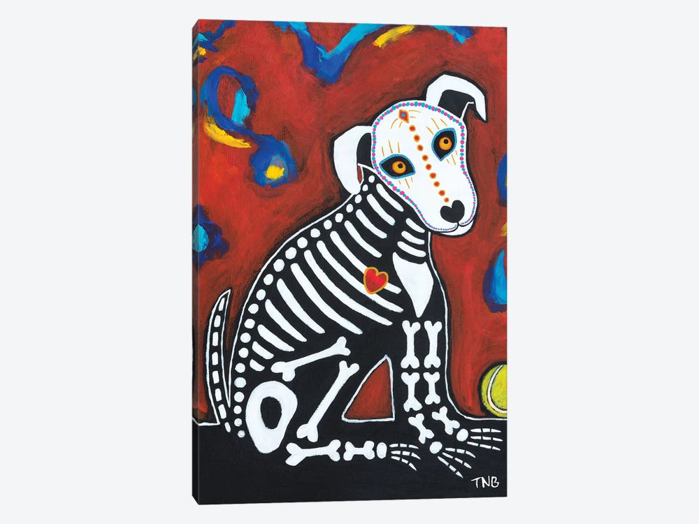 Day Of Dead Dog - Fetch by Teal Buehler 1-piece Canvas Artwork