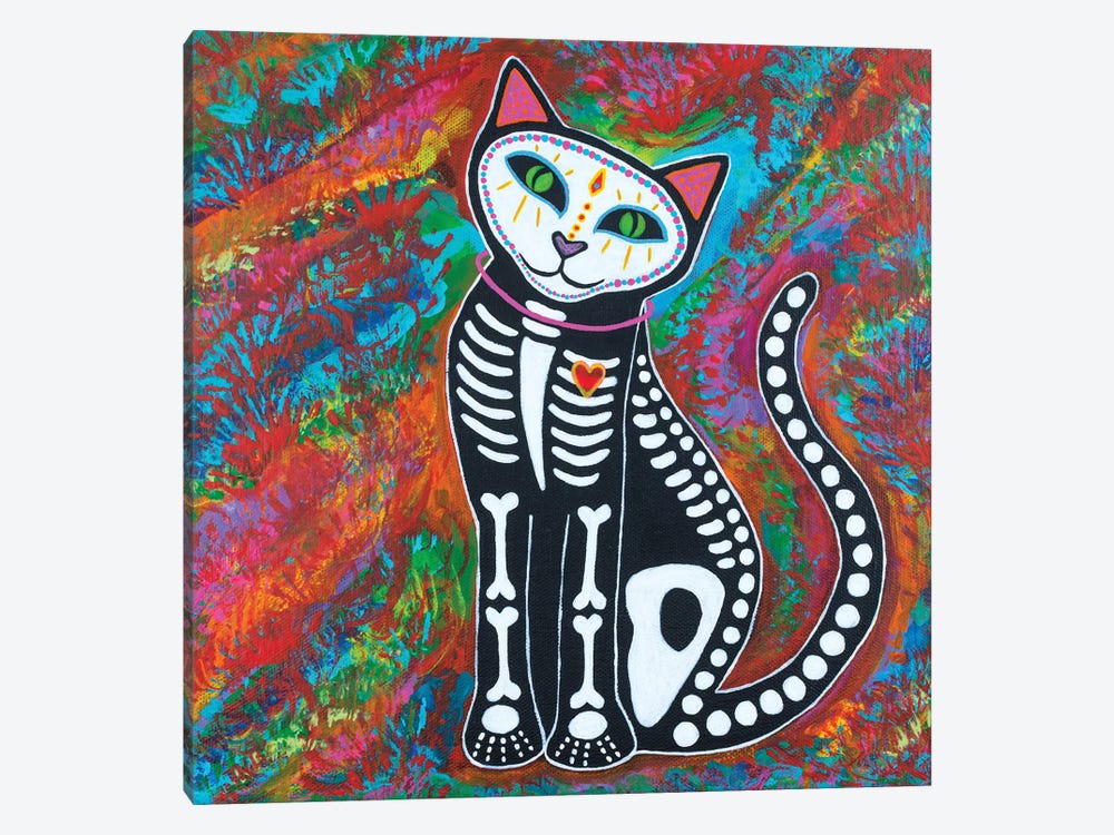 Day Of Dead Cat II by Teal Buehler 1-piece Canvas Art Print