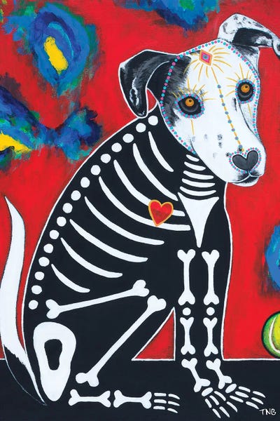 Day Of Dead Dog - Toby by Teal Buehler framed wall art