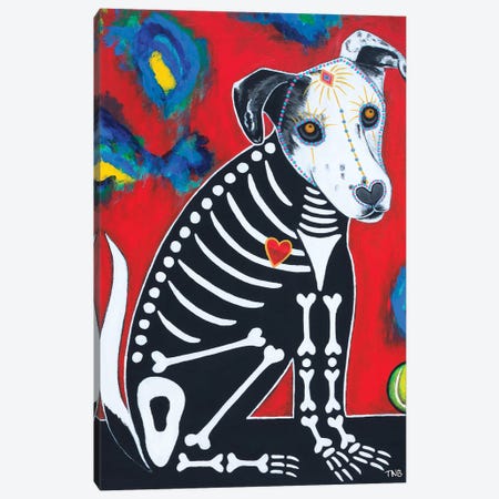Day Of Dead Dog - Toby Canvas Print #TBH32} by Teal Buehler Art Print