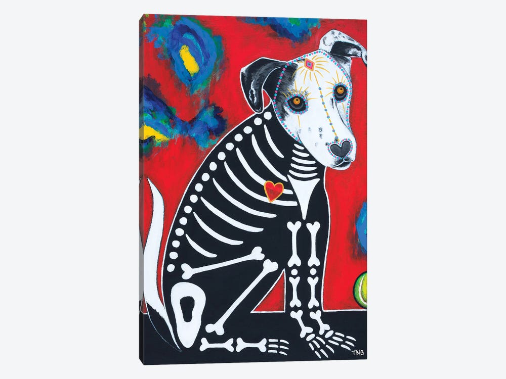 Day Of Dead Dog - Toby by Teal Buehler 1-piece Canvas Wall Art