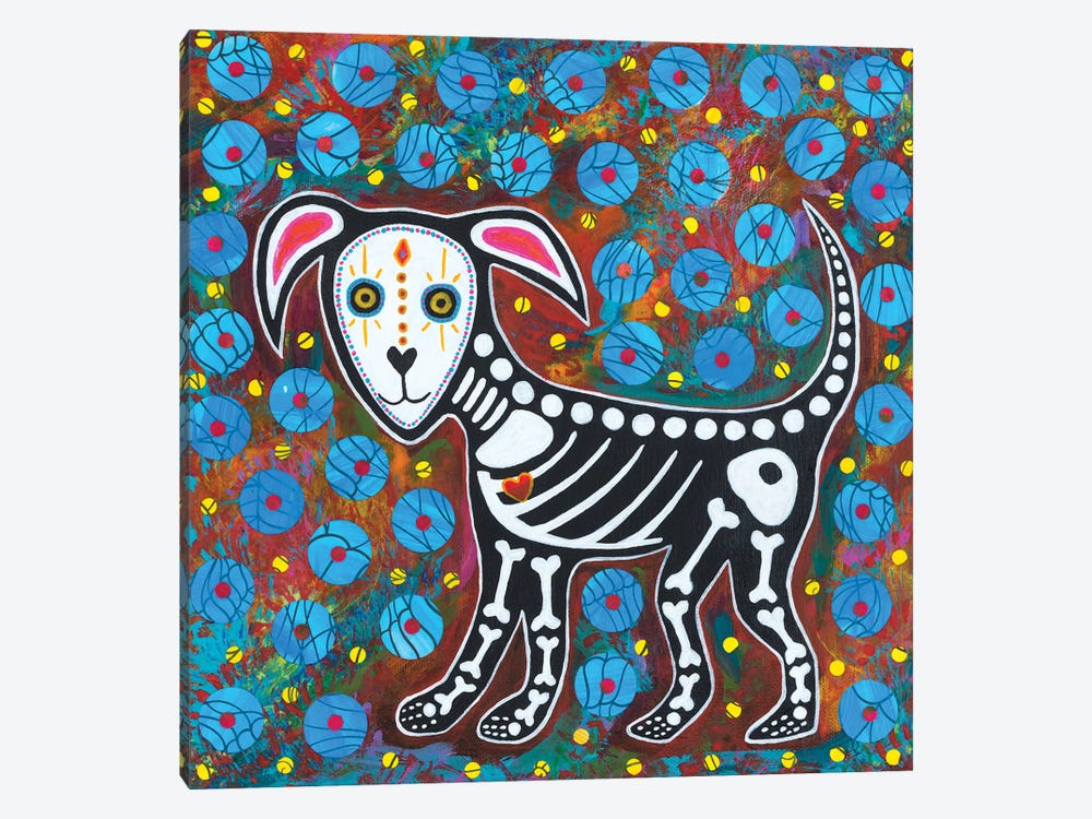Day Of Dead Dog by Teal Buehler 1-piece Art Print