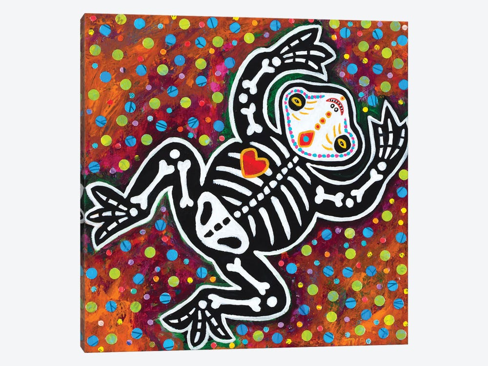 Day Of Dead Frog by Teal Buehler 1-piece Canvas Wall Art
