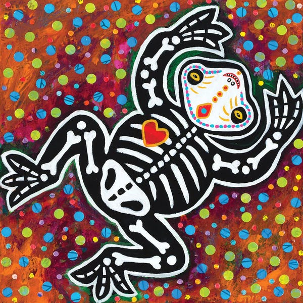 Frogs: Day Of Dead Frog by Teal Buehler