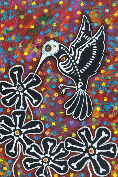 Day Of Dead Hummingbird by Teal Buehler wall art