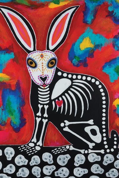 Teal Buehler: Day Of Dead Rabbit by Teal Buehler