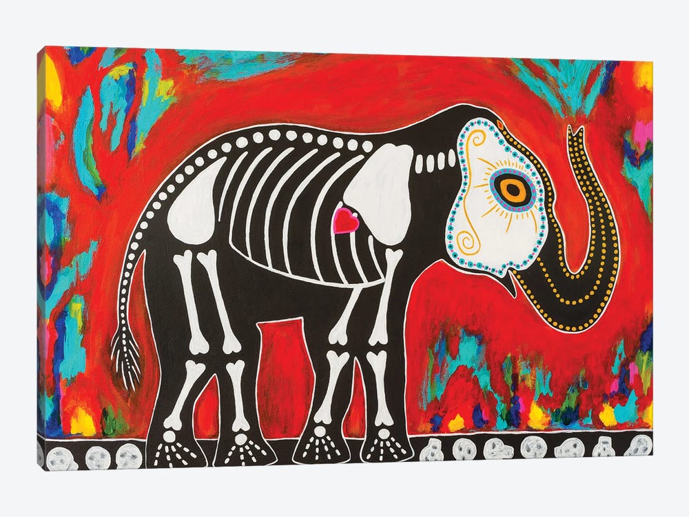 Day Of Dead Elephant by Teal Buehler 1-piece Canvas Artwork