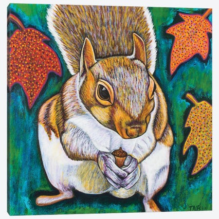 Fall Squirrel Canvas Print #TBH44} by Teal Buehler Canvas Art Print