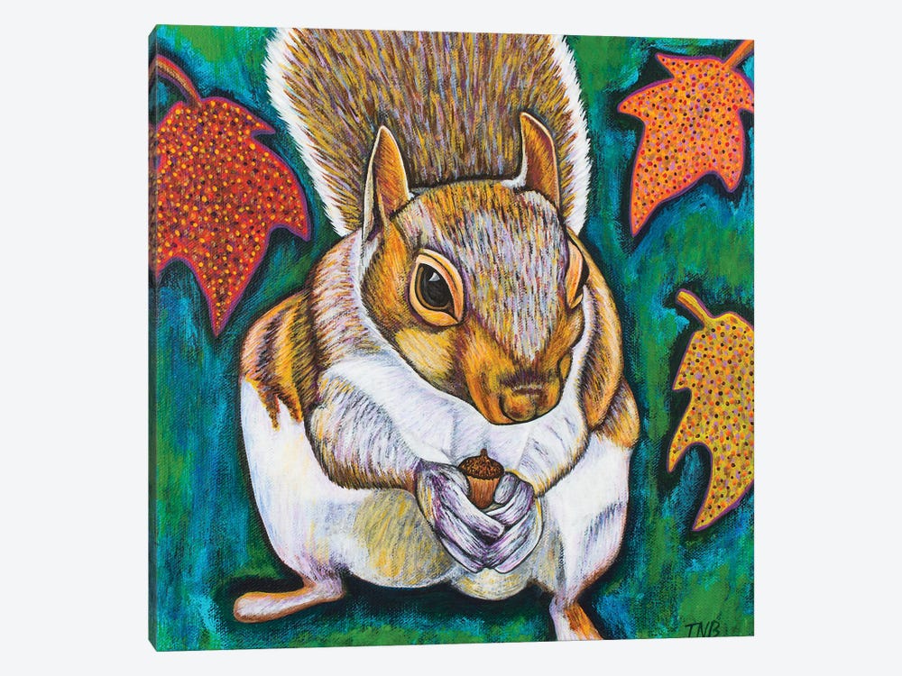 Fall Squirrel by Teal Buehler 1-piece Canvas Print