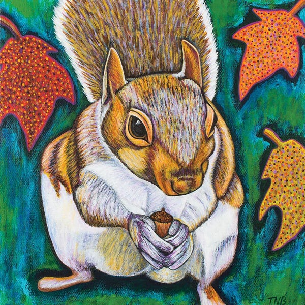 Squirrels: Fall Squirrel by Teal Buehler