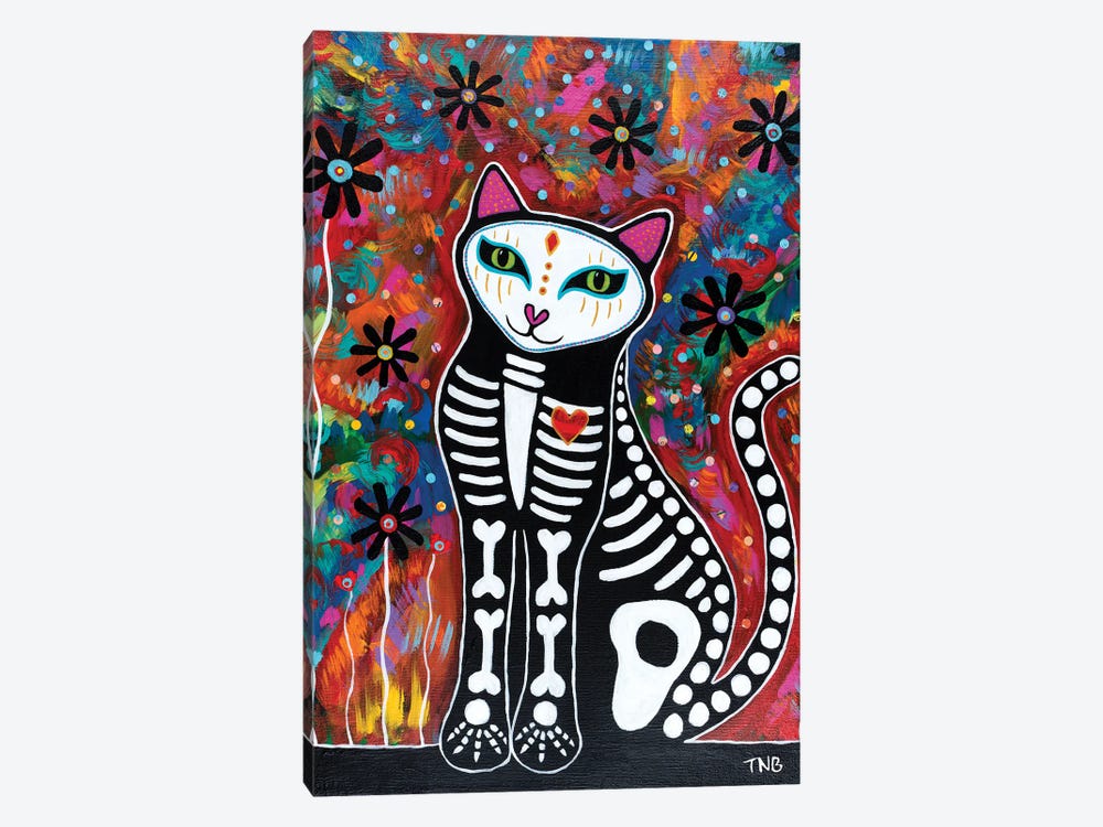 Flower Kitty by Teal Buehler 1-piece Canvas Print