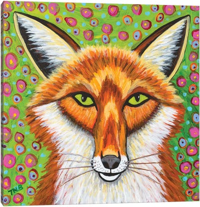 Foxy Canvas Art Print - Teal Buehler