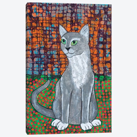 Happy Cat Canvas Print #TBH52} by Teal Buehler Art Print