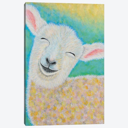 Happy Lamb Canvas Print #TBH54} by Teal Buehler Canvas Art