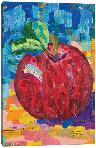 Apple Canvas Art Print - Teal Buehler
