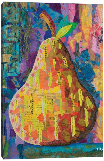Pear Canvas Art Print - Teal Buehler
