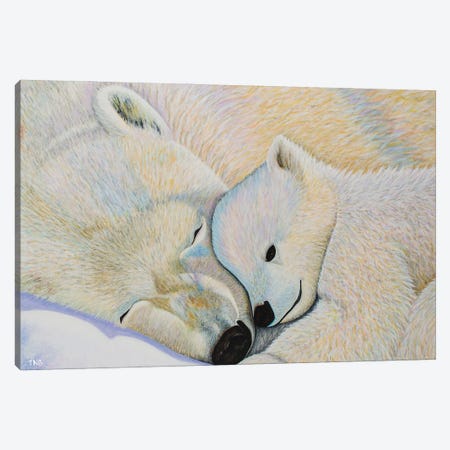 Polar Bear Love II Canvas Print #TBH79} by Teal Buehler Canvas Art Print