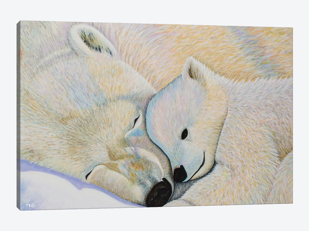 Polar Bear Love II by Teal Buehler 1-piece Canvas Print
