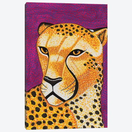 Purple Cheetah Canvas Print #TBH81} by Teal Buehler Canvas Wall Art
