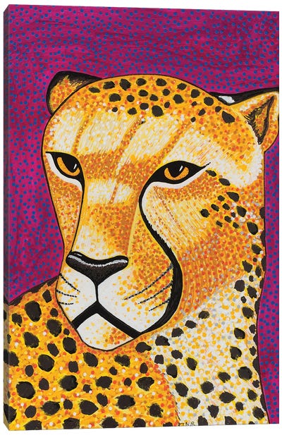 Purple Cheetah Canvas Art Print - Cheetah Art