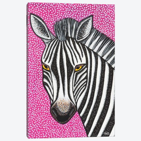 Purple Zebra Canvas Print #TBH82} by Teal Buehler Canvas Artwork