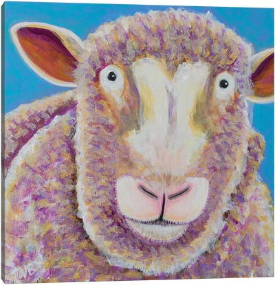 Sheep Canvas Art Print - Teal Buehler