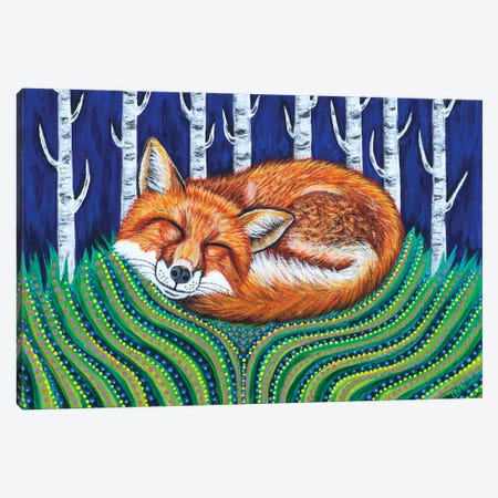 Sleeping Fox Canvas Print #TBH95} by Teal Buehler Canvas Art