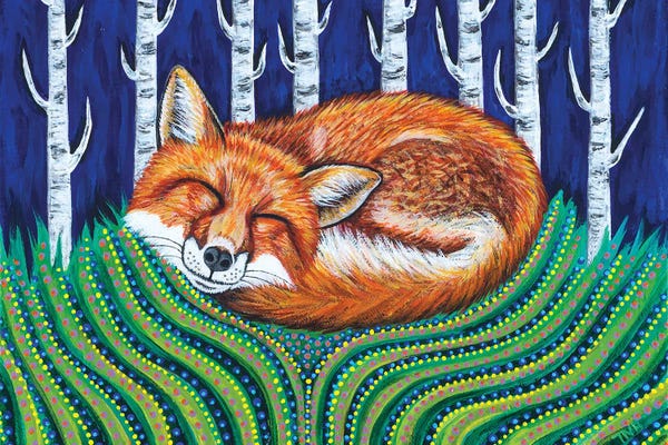 Foxes: Sleeping Fox by Teal Buehler