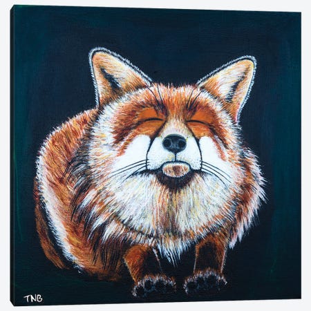 Stretching Fox Canvas Print #TBH99} by Teal Buehler Canvas Art Print