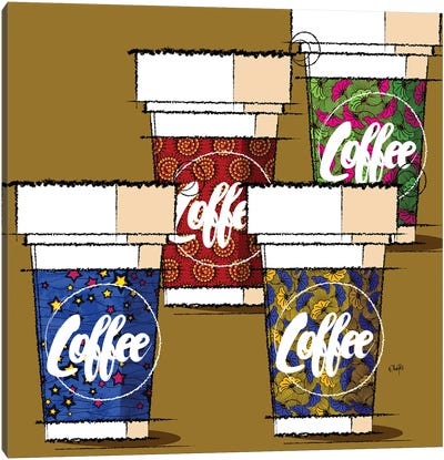4 Cups Of Coffee Canvas Art Print - Ohab TBJ