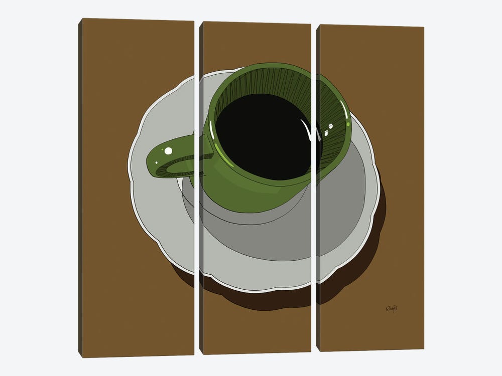 A Cup Of Black Coffee by Ohab TBJ 3-piece Canvas Print